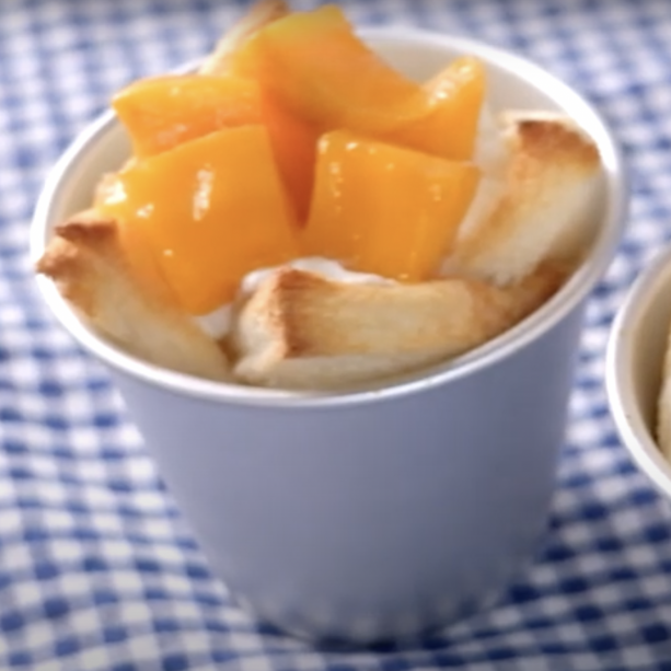 芒果多士杯 芒果吐司杯 Mango Toast Cup Recipe 用兩片麵包做 香甜美味 外脆內軟 派對之選 | 健康教煮 | 健康教煮