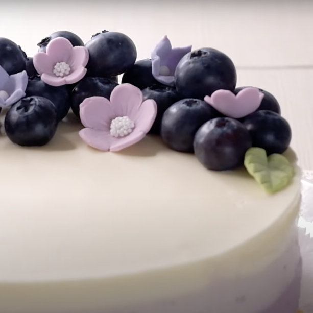 免焗|漸變|藍莓|華麗|情人節|芝士蛋糕 Easy No Bake Blueberry Cake
