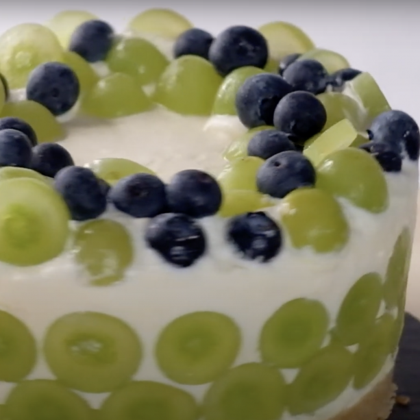 清新青提子芝士蛋糕 免焗 晶瑩夾層Green Grape Cake Recipe | 健康教煮