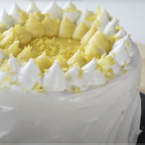 自製韓式| 清新 | 檸檬凝乳蛋糕 || 酸甜流心 DIY Lemon Curd Cake